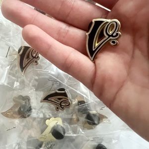 Letter “V” Black/White Enamel Pin